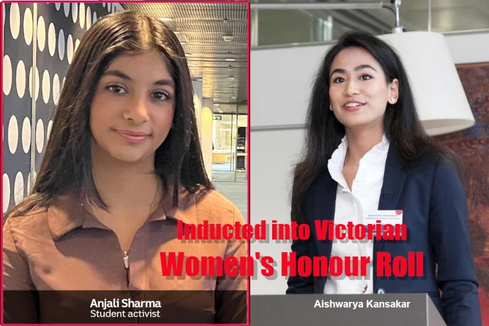 Anjali Sharma Aishwarya Kansakar inducted into Victorian Women's Honour Roll
