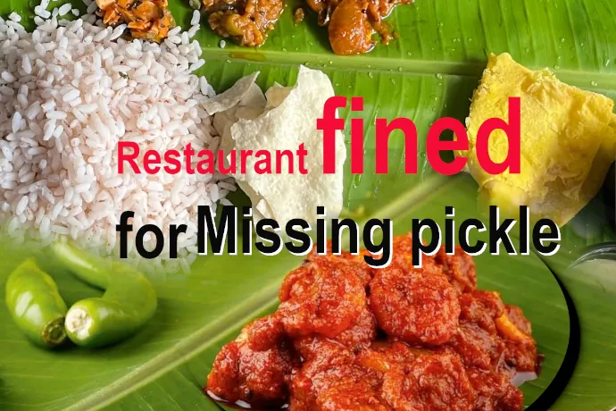 Restaurant fined for missing pickle