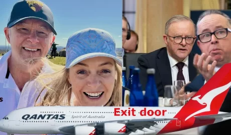 Anthony Albanese with Jodie Haydon Insta - QANTAS